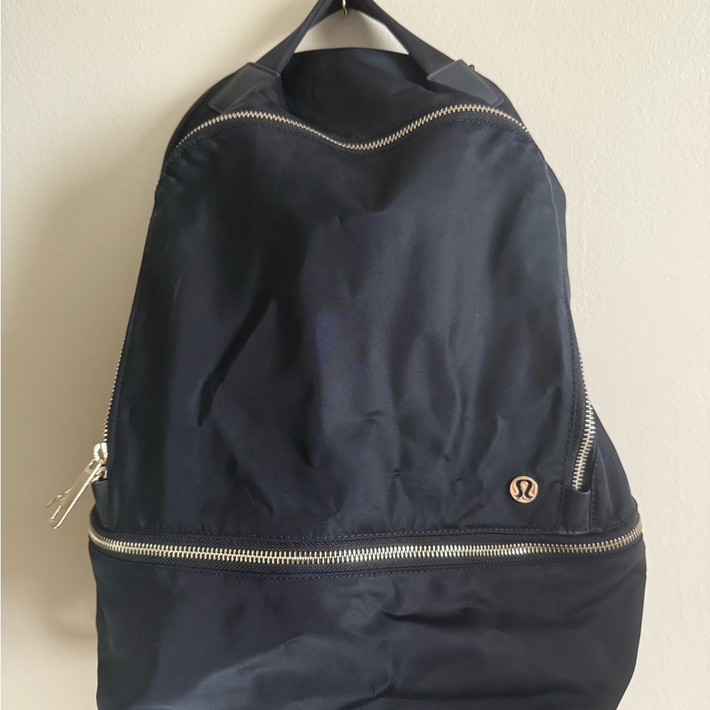 lululemon athletica Black Backpack with gold Accents